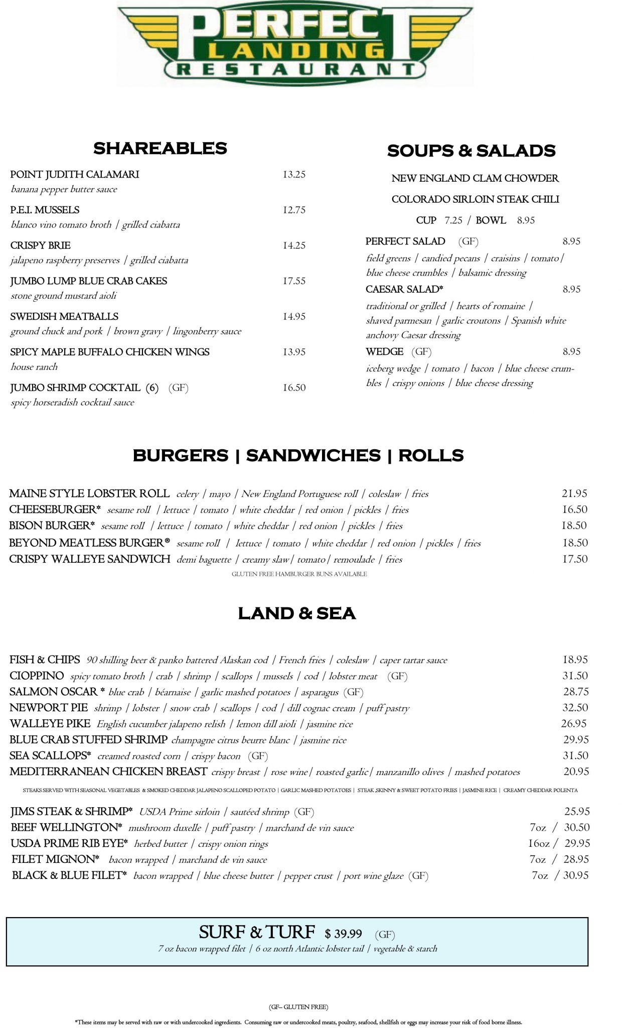 Dinner The Perfect Landing Englewood Restaurants